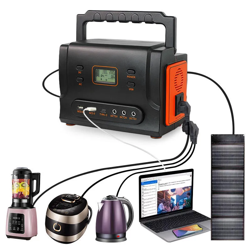 500W Portable Power Station Solar Generator for Outdoor Camping and Emergency Backup
