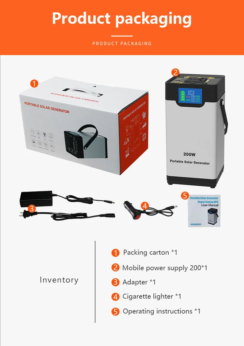200W Portable Power Station 50000mAh Solar Generator for Camping, RV & Emergency – image 2